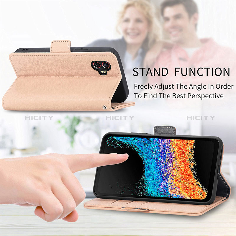 Handytasche Stand Schutzhülle Flip Leder Hülle Blumen S02D für Samsung Galaxy XCover 6 Pro 5G groß