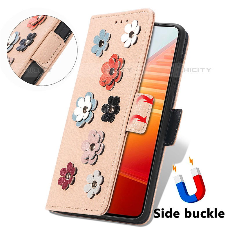 Handytasche Stand Schutzhülle Flip Leder Hülle Blumen S02D für Vivo iQOO 9T 5G