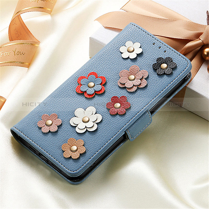 Handytasche Stand Schutzhülle Flip Leder Hülle Blumen S02D für Xiaomi Mi 12T 5G groß