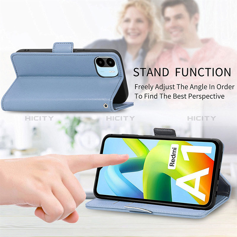 Handytasche Stand Schutzhülle Flip Leder Hülle Blumen S02D für Xiaomi Redmi A2 groß