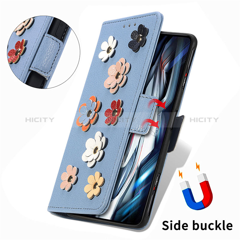 Handytasche Stand Schutzhülle Flip Leder Hülle Blumen S02D für Xiaomi Redmi K50 Gaming AMG F1 5G