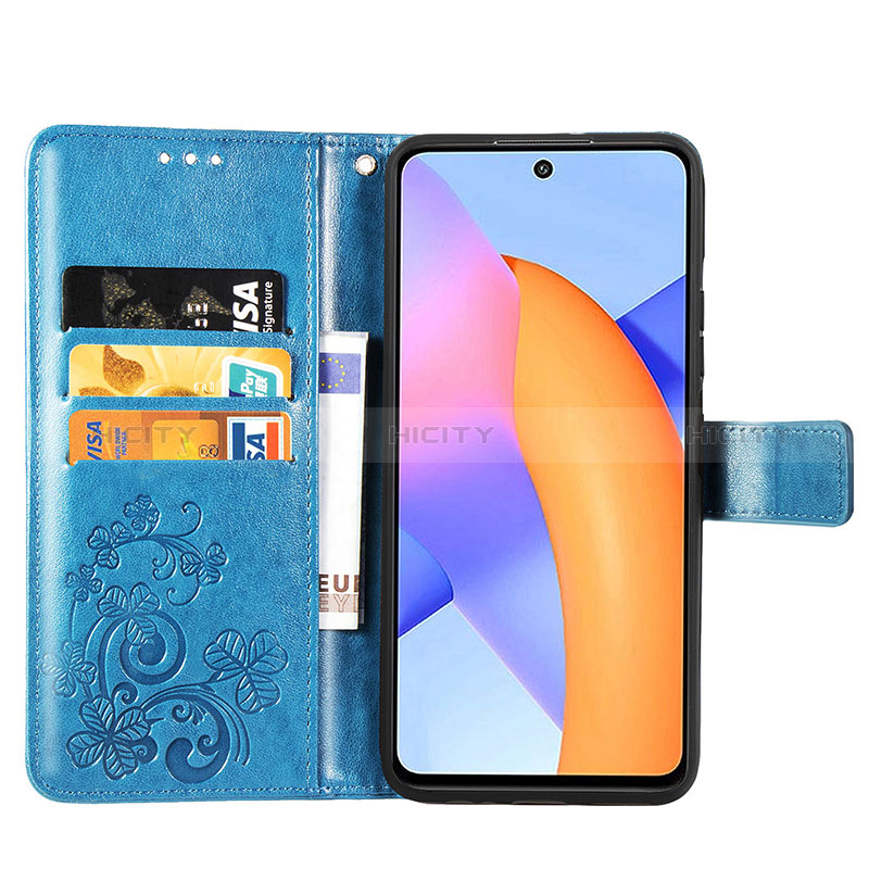 Handytasche Stand Schutzhülle Flip Leder Hülle Blumen S03D für Huawei Honor 10X Lite