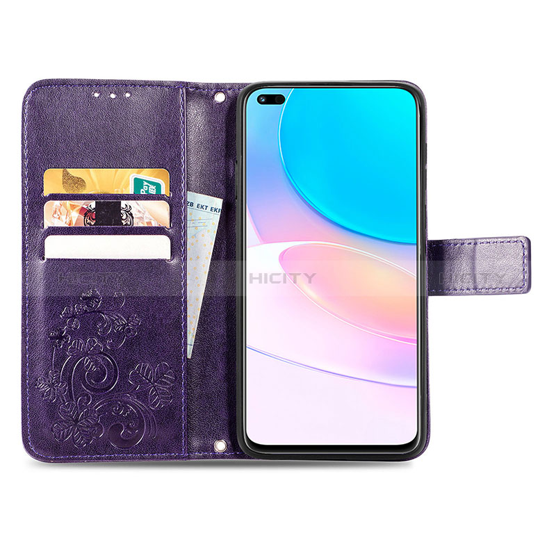 Handytasche Stand Schutzhülle Flip Leder Hülle Blumen S03D für Huawei Honor 50 Lite groß