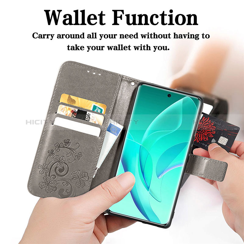 Handytasche Stand Schutzhülle Flip Leder Hülle Blumen S03D für Huawei Honor 60 Pro 5G