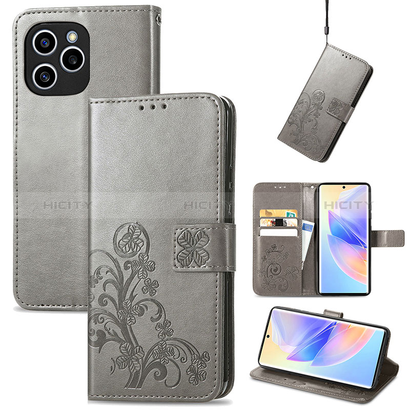 Handytasche Stand Schutzhülle Flip Leder Hülle Blumen S03D für Huawei Honor 60 SE 5G groß