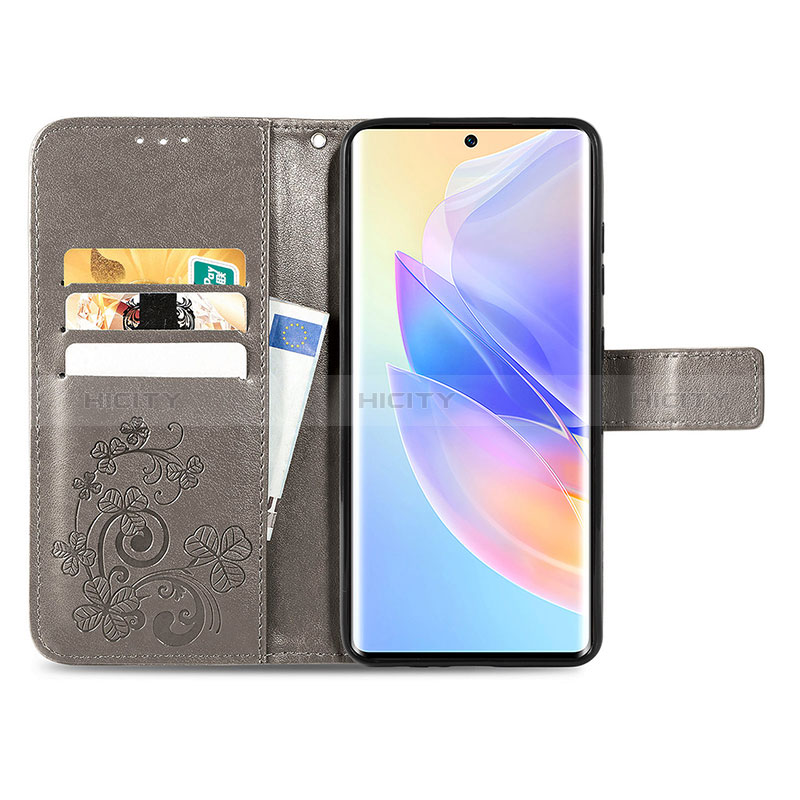 Handytasche Stand Schutzhülle Flip Leder Hülle Blumen S03D für Huawei Honor 60 SE 5G groß