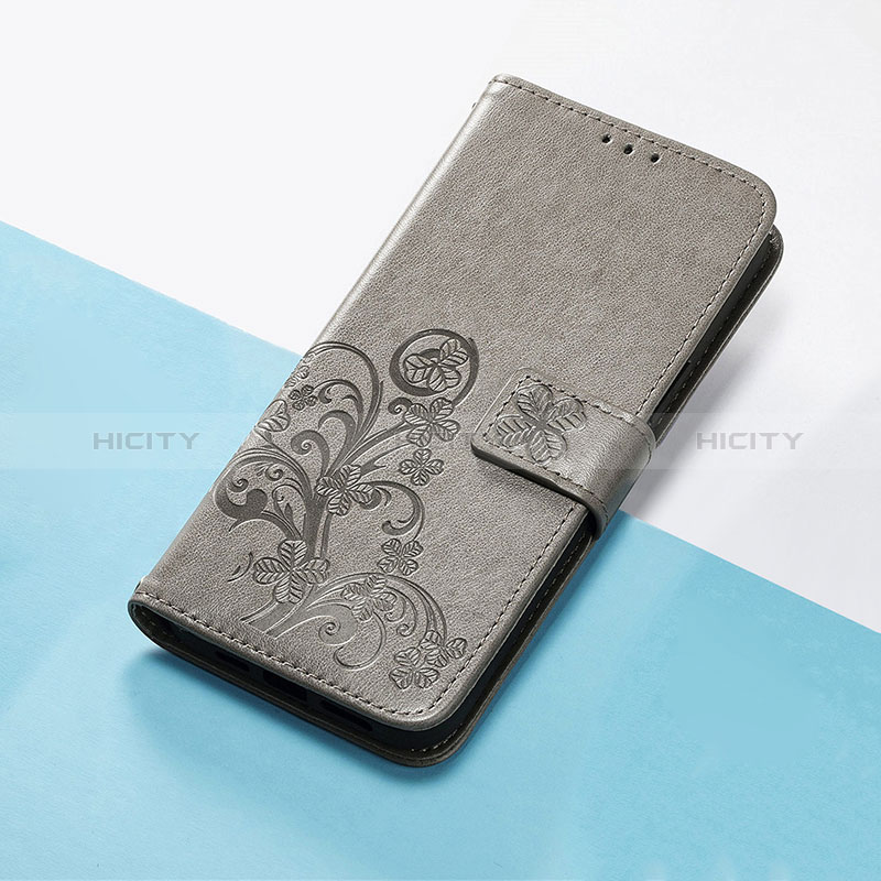 Handytasche Stand Schutzhülle Flip Leder Hülle Blumen S03D für Huawei Honor 70 5G Grau