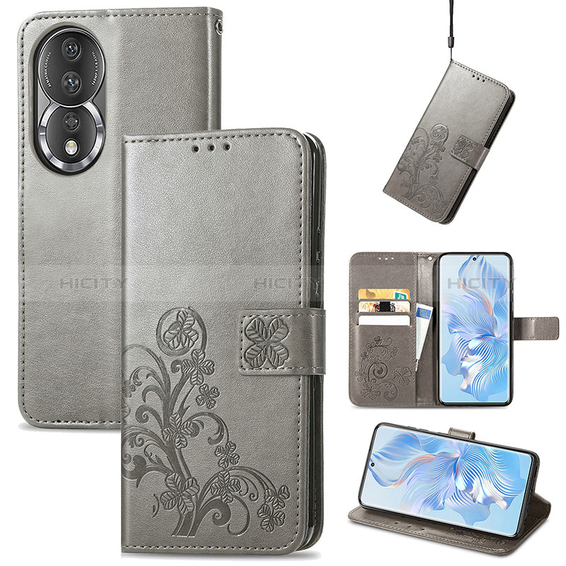 Handytasche Stand Schutzhülle Flip Leder Hülle Blumen S03D für Huawei Honor 80 5G