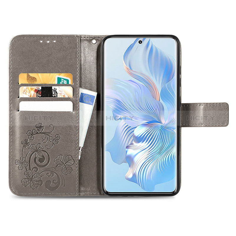 Handytasche Stand Schutzhülle Flip Leder Hülle Blumen S03D für Huawei Honor 80 5G