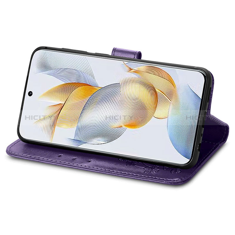 Handytasche Stand Schutzhülle Flip Leder Hülle Blumen S03D für Huawei Honor 90 5G