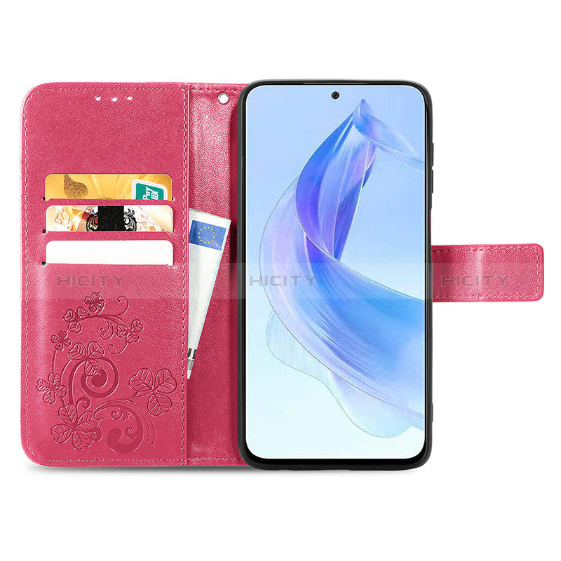 Handytasche Stand Schutzhülle Flip Leder Hülle Blumen S03D für Huawei Honor 90 Lite 5G