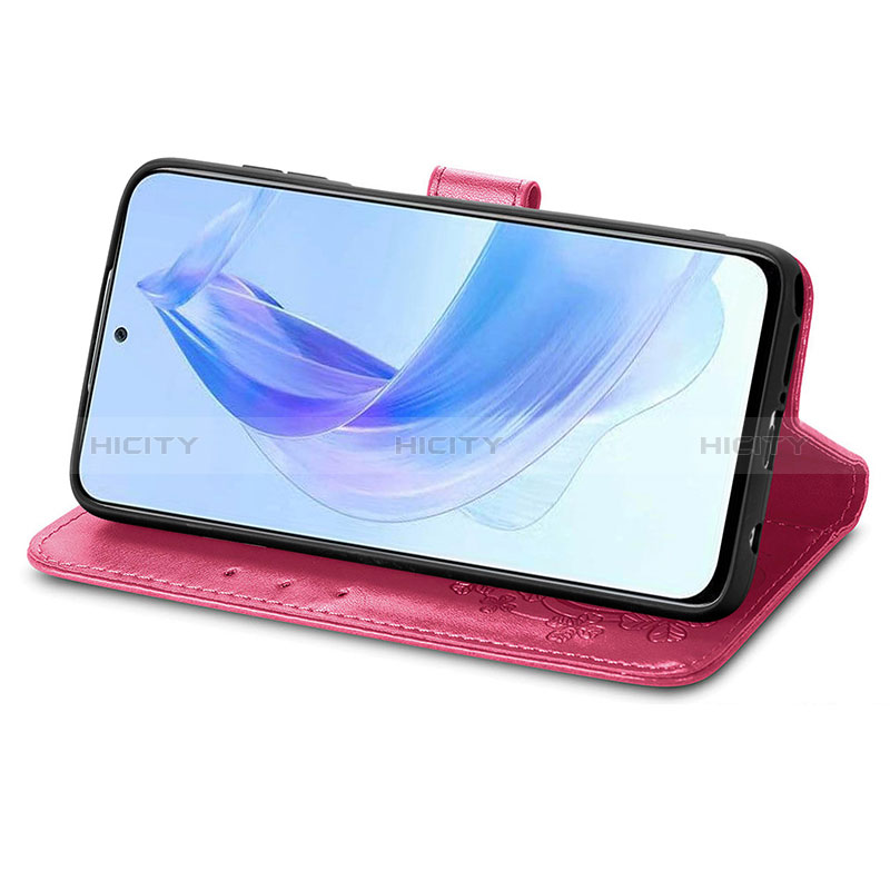 Handytasche Stand Schutzhülle Flip Leder Hülle Blumen S03D für Huawei Honor 90 Lite 5G groß