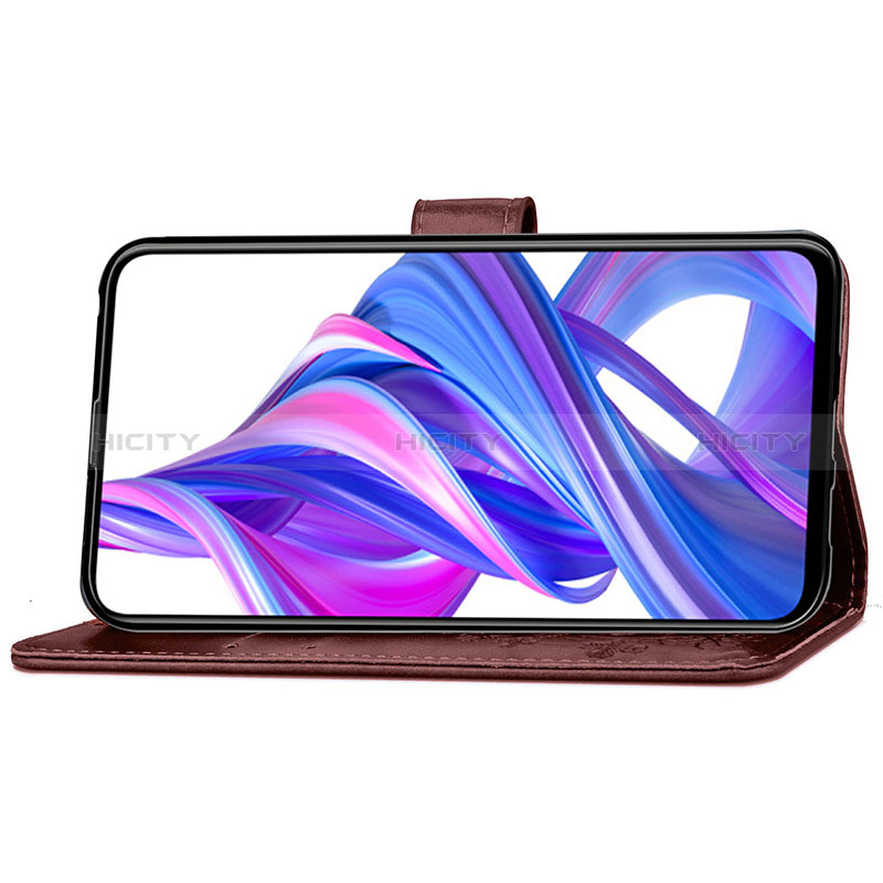 Handytasche Stand Schutzhülle Flip Leder Hülle Blumen S03D für Huawei Honor 9X