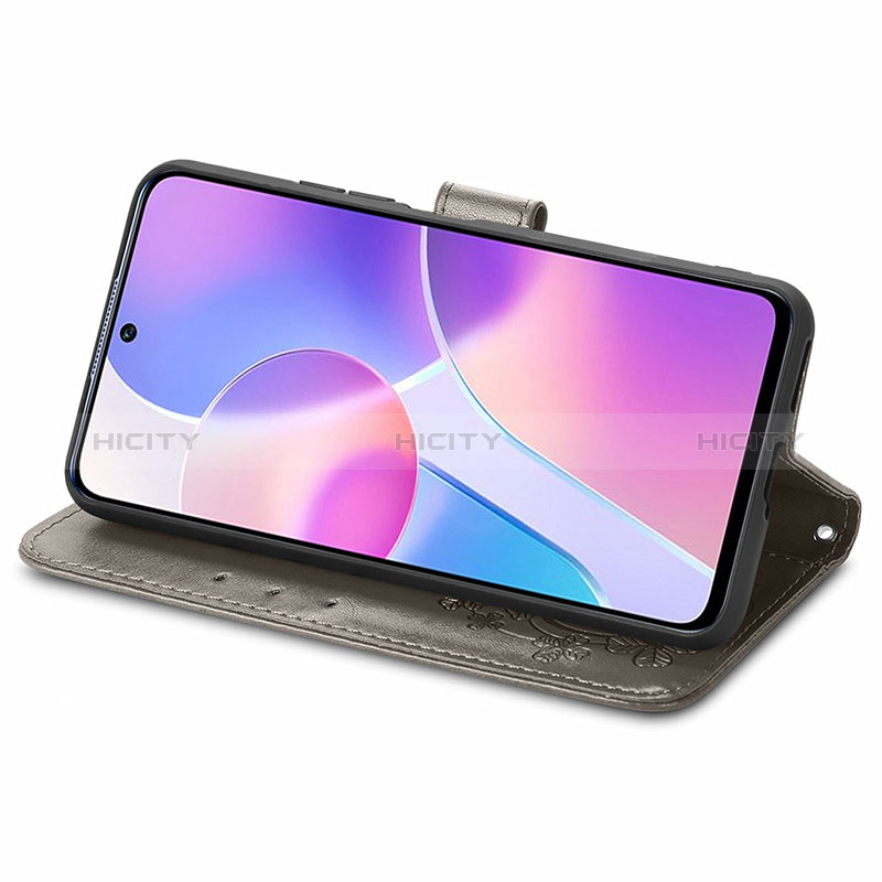 Handytasche Stand Schutzhülle Flip Leder Hülle Blumen S03D für Huawei Honor X30i