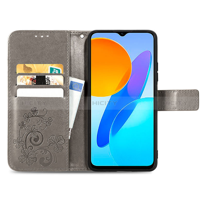 Handytasche Stand Schutzhülle Flip Leder Hülle Blumen S03D für Huawei Honor X6 5G