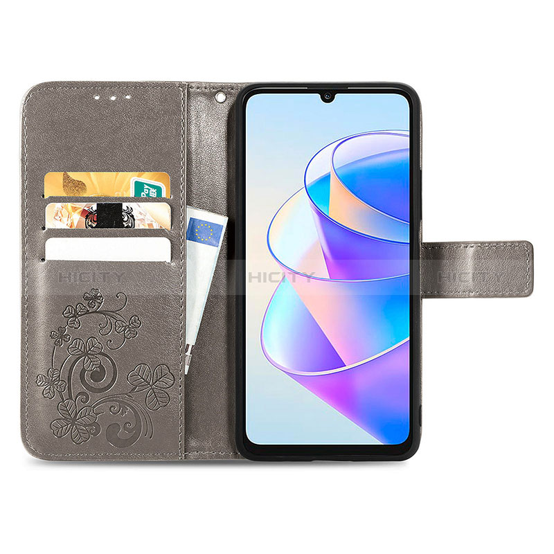 Handytasche Stand Schutzhülle Flip Leder Hülle Blumen S03D für Huawei Honor X7a