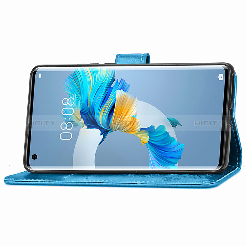 Handytasche Stand Schutzhülle Flip Leder Hülle Blumen S03D für Huawei Mate 40