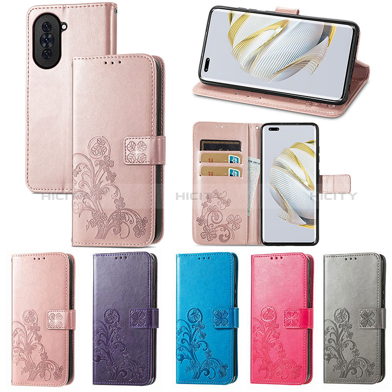 Handytasche Stand Schutzhülle Flip Leder Hülle Blumen S03D für Huawei Nova 10 Pro groß