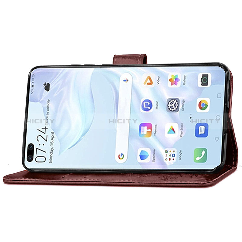 Handytasche Stand Schutzhülle Flip Leder Hülle Blumen S03D für Huawei P40 groß