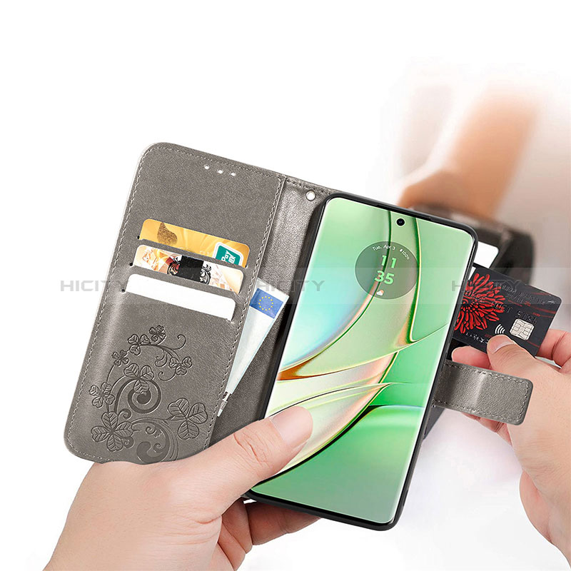 Handytasche Stand Schutzhülle Flip Leder Hülle Blumen S03D für Motorola Moto Edge (2023) 5G