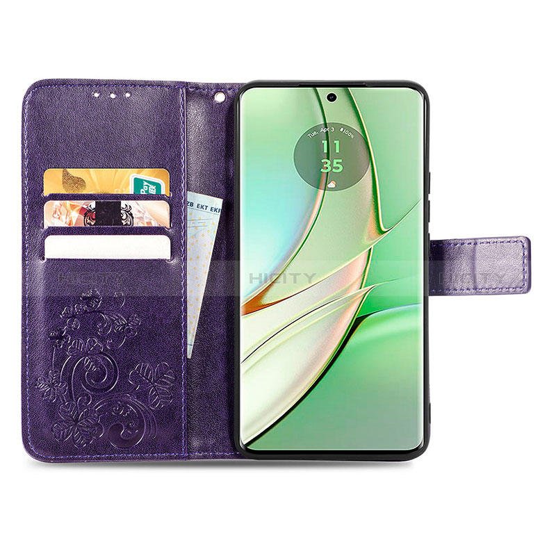 Handytasche Stand Schutzhülle Flip Leder Hülle Blumen S03D für Motorola Moto Edge (2023) 5G groß