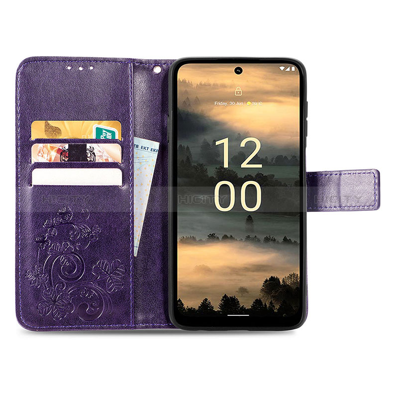 Handytasche Stand Schutzhülle Flip Leder Hülle Blumen S03D für Nokia XR21 groß