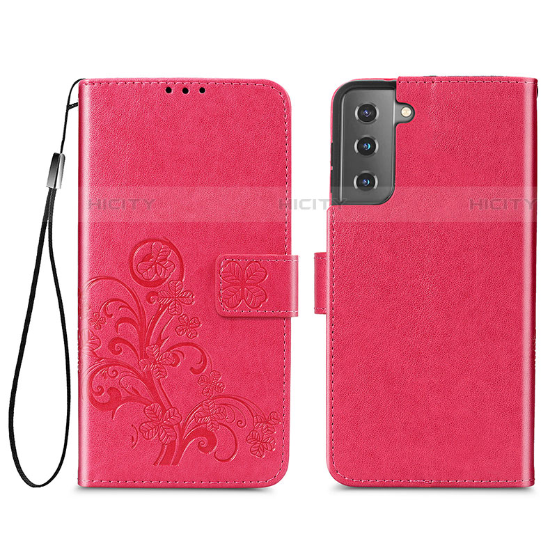 Handytasche Stand Schutzhülle Flip Leder Hülle Blumen S03D für Samsung Galaxy S21 Plus 5G