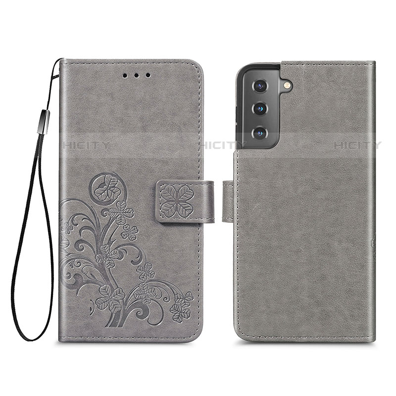 Handytasche Stand Schutzhülle Flip Leder Hülle Blumen S03D für Samsung Galaxy S21 Plus 5G