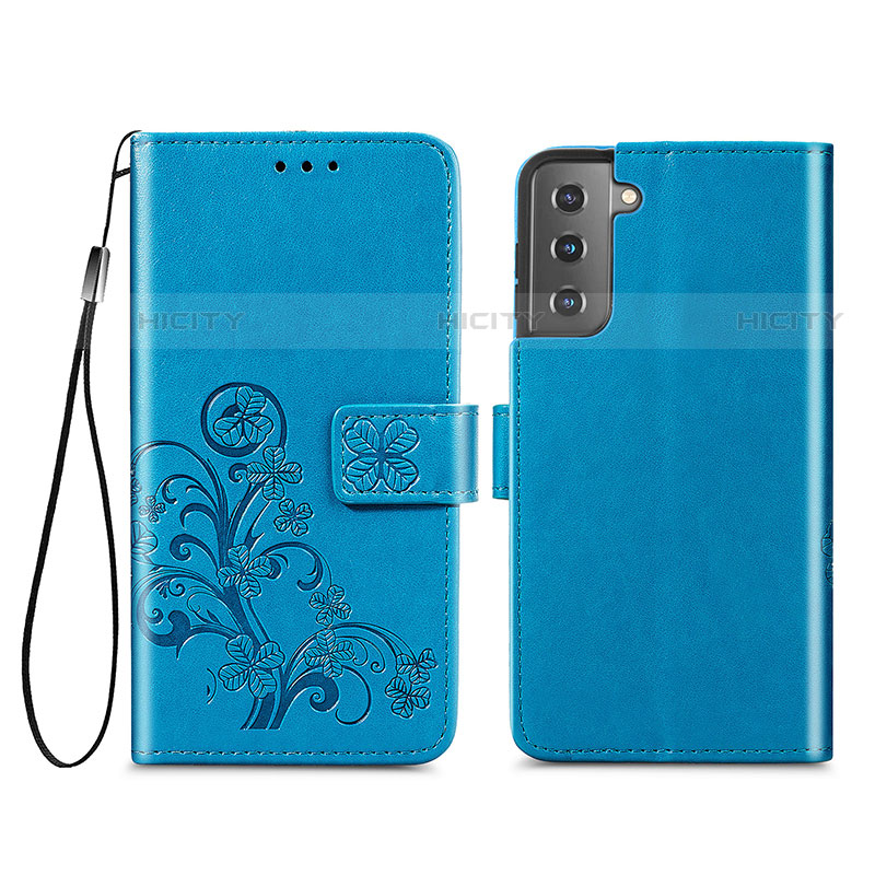 Handytasche Stand Schutzhülle Flip Leder Hülle Blumen S03D für Samsung Galaxy S21 Plus 5G