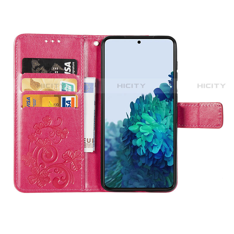 Handytasche Stand Schutzhülle Flip Leder Hülle Blumen S03D für Samsung Galaxy S21 Plus 5G