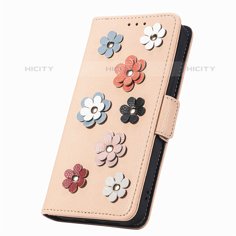 Handytasche Stand Schutzhülle Flip Leder Hülle Blumen S04D für Google Pixel 6a 5G