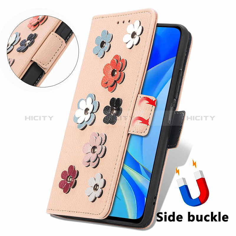 Handytasche Stand Schutzhülle Flip Leder Hülle Blumen S04D für Huawei Enjoy 50 groß