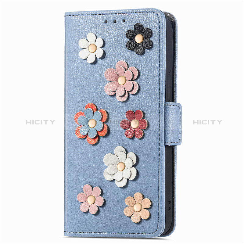 Handytasche Stand Schutzhülle Flip Leder Hülle Blumen S04D für Huawei Honor X8 5G