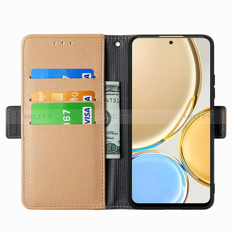 Handytasche Stand Schutzhülle Flip Leder Hülle Blumen S04D für Huawei Honor X9 5G