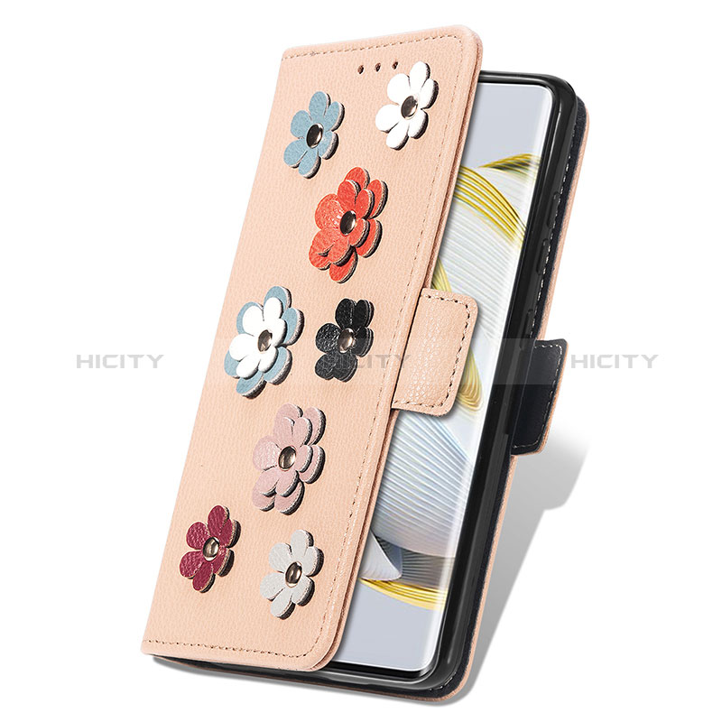 Handytasche Stand Schutzhülle Flip Leder Hülle Blumen S04D für Huawei Nova 10 groß