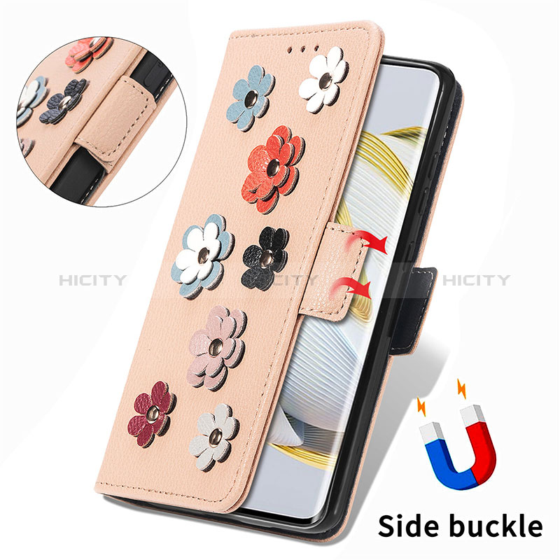 Handytasche Stand Schutzhülle Flip Leder Hülle Blumen S04D für Huawei Nova 10 Pro groß