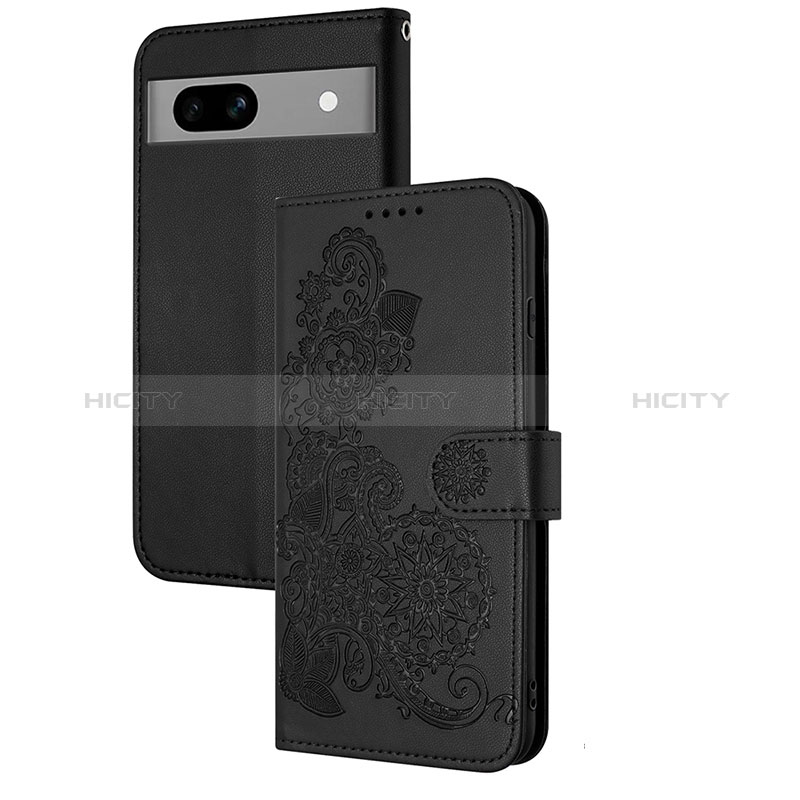 Handytasche Stand Schutzhülle Flip Leder Hülle Blumen Y01X für Google Pixel 7a 5G groß