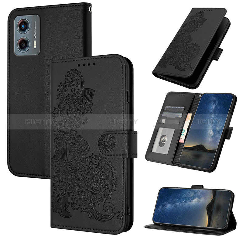 Handytasche Stand Schutzhülle Flip Leder Hülle Blumen Y01X für Motorola Moto G 5G (2023)