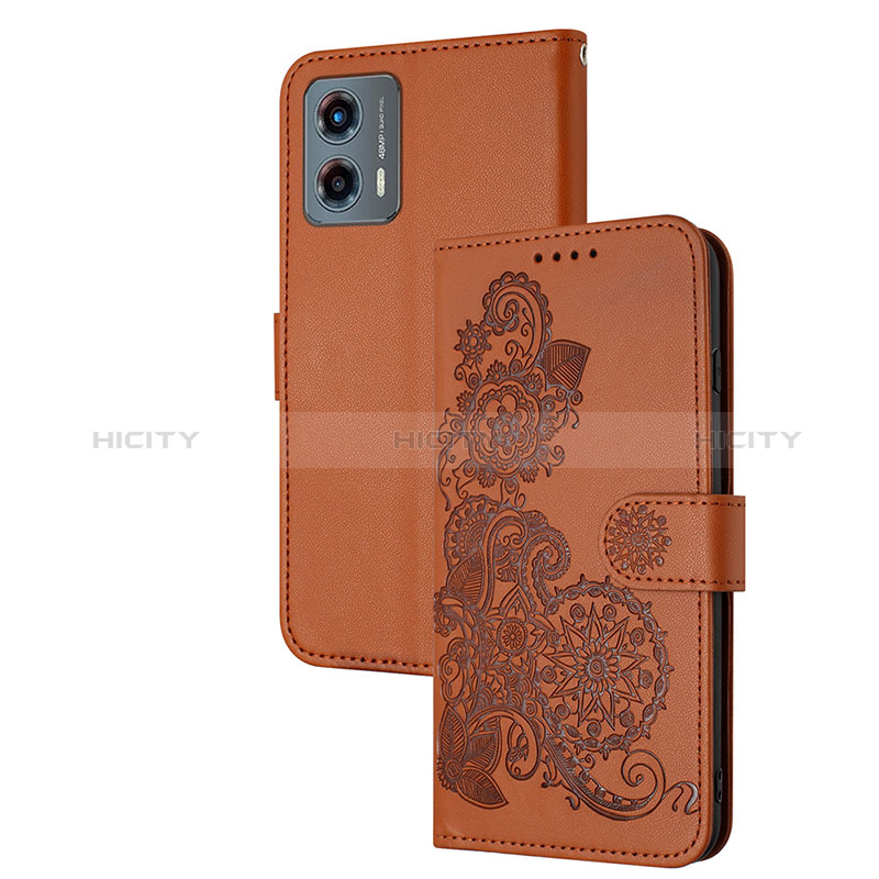 Handytasche Stand Schutzhülle Flip Leder Hülle Blumen Y01X für Motorola Moto G 5G (2023)