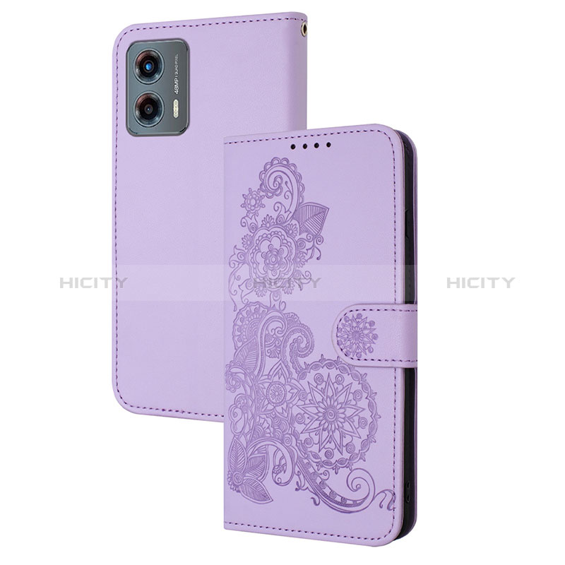 Handytasche Stand Schutzhülle Flip Leder Hülle Blumen Y01X für Motorola Moto G 5G (2023) groß