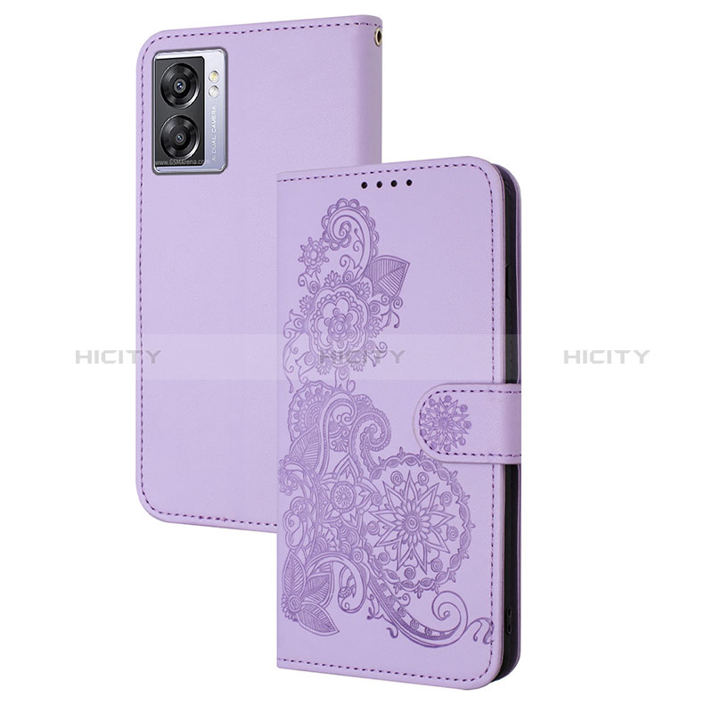 Handytasche Stand Schutzhülle Flip Leder Hülle Blumen Y01X für OnePlus Nord N300 5G Violett