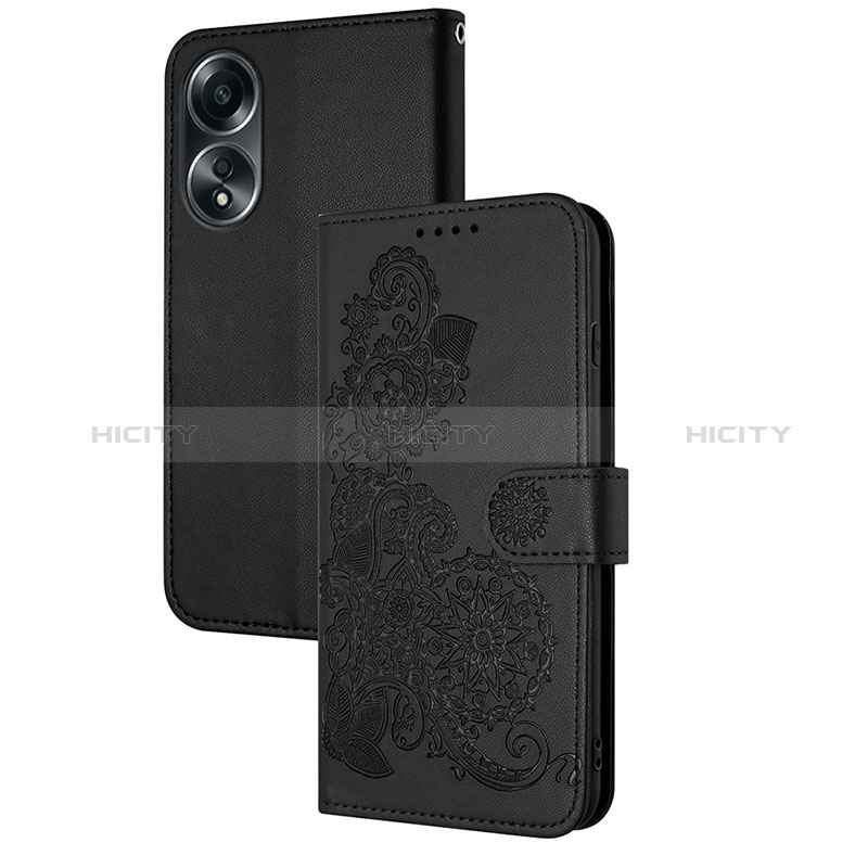 Handytasche Stand Schutzhülle Flip Leder Hülle Blumen Y01X für Oppo A18 groß