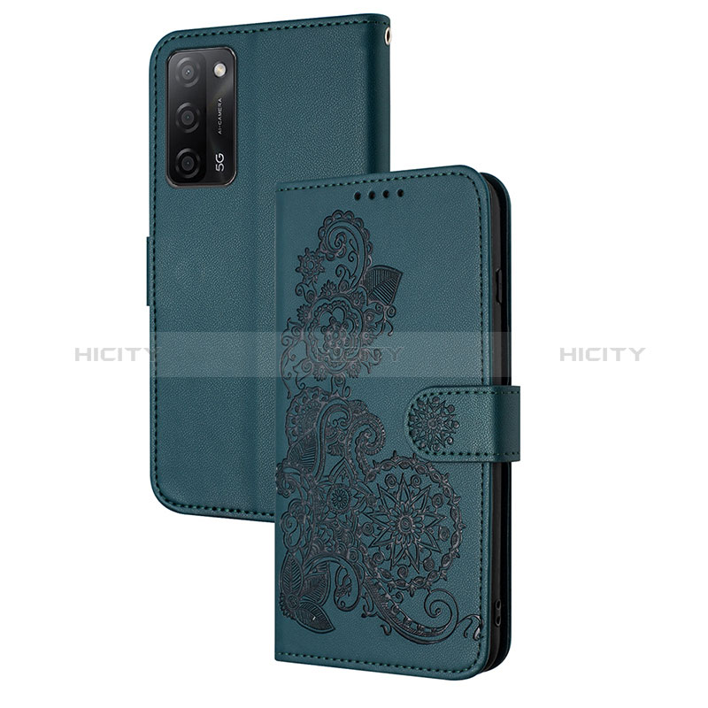 Handytasche Stand Schutzhülle Flip Leder Hülle Blumen Y01X für Oppo A55 5G