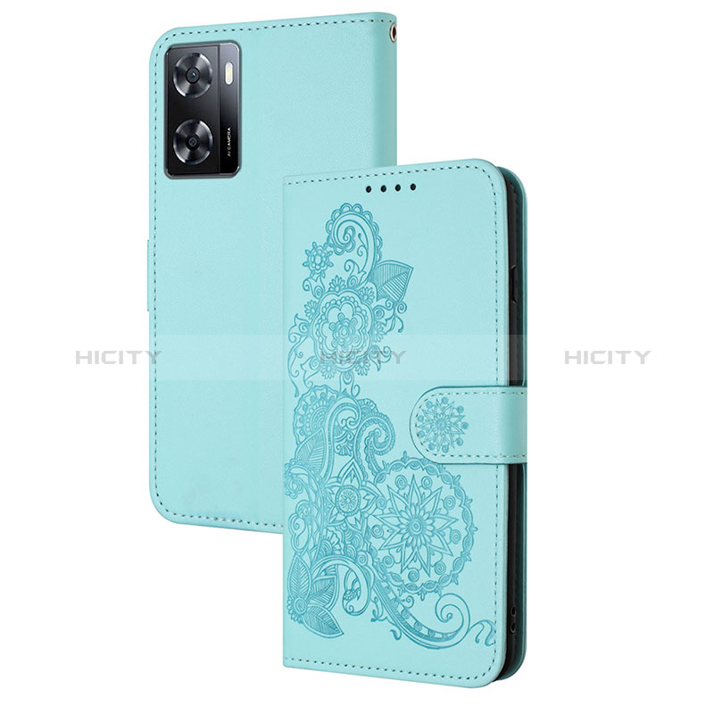 Handytasche Stand Schutzhülle Flip Leder Hülle Blumen Y01X für Oppo A57 4G groß