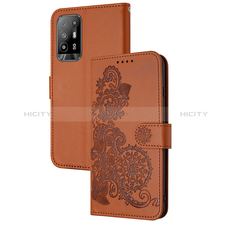 Handytasche Stand Schutzhülle Flip Leder Hülle Blumen Y01X für Oppo A94 5G groß