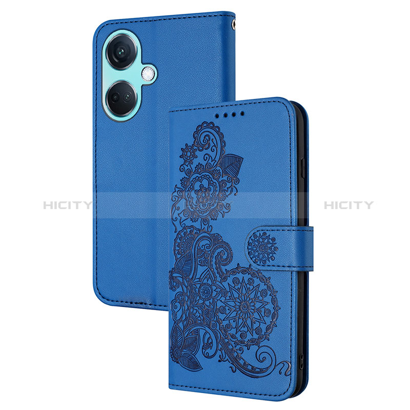 Handytasche Stand Schutzhülle Flip Leder Hülle Blumen Y01X für Oppo K11 5G Blau Plus