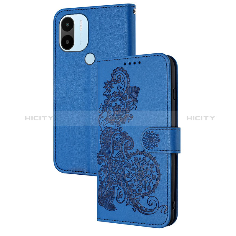 Handytasche Stand Schutzhülle Flip Leder Hülle Blumen Y01X für Xiaomi Redmi A1 Plus Blau