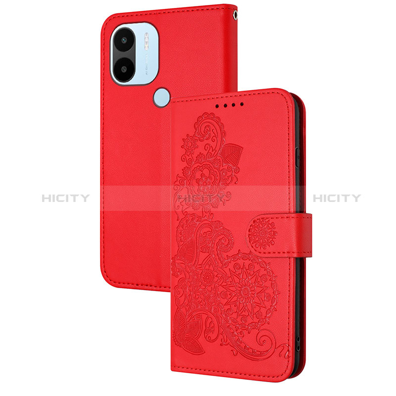 Handytasche Stand Schutzhülle Flip Leder Hülle Blumen Y01X für Xiaomi Redmi A1 Plus Rot