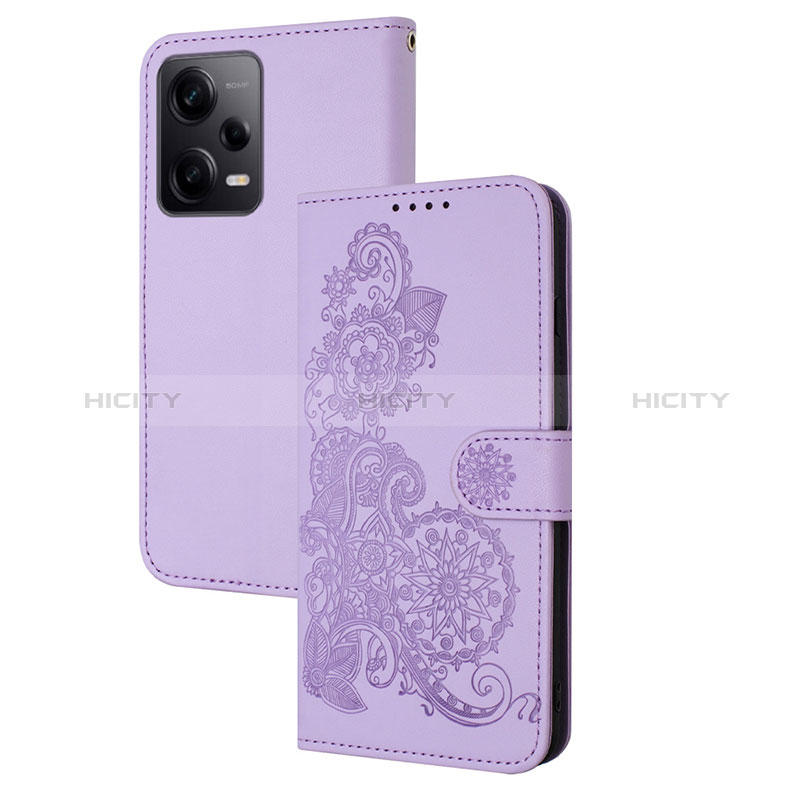 Handytasche Stand Schutzhülle Flip Leder Hülle Blumen Y01X für Xiaomi Redmi Note 12 Pro+ Plus 5G Violett Plus