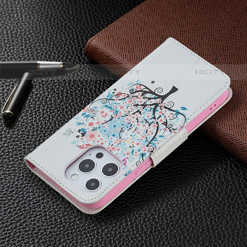 Handytasche Stand Schutzhülle Flip Leder Hülle Blumen Z02 für Apple iPhone 15 Pro Plusfarbig